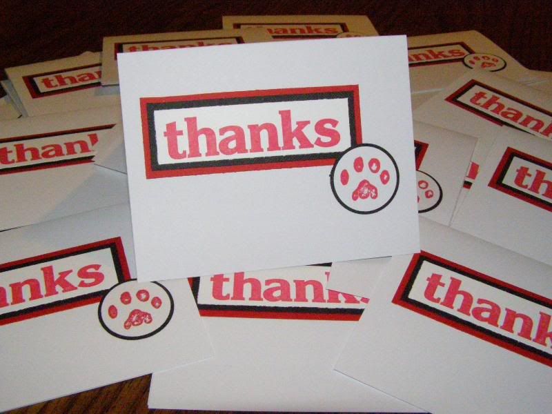Cougar Thank You cards