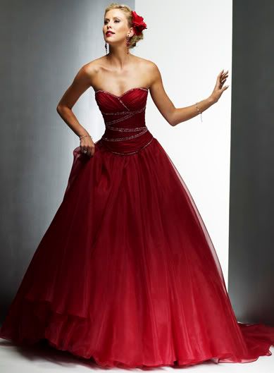 red bridal gown dress101