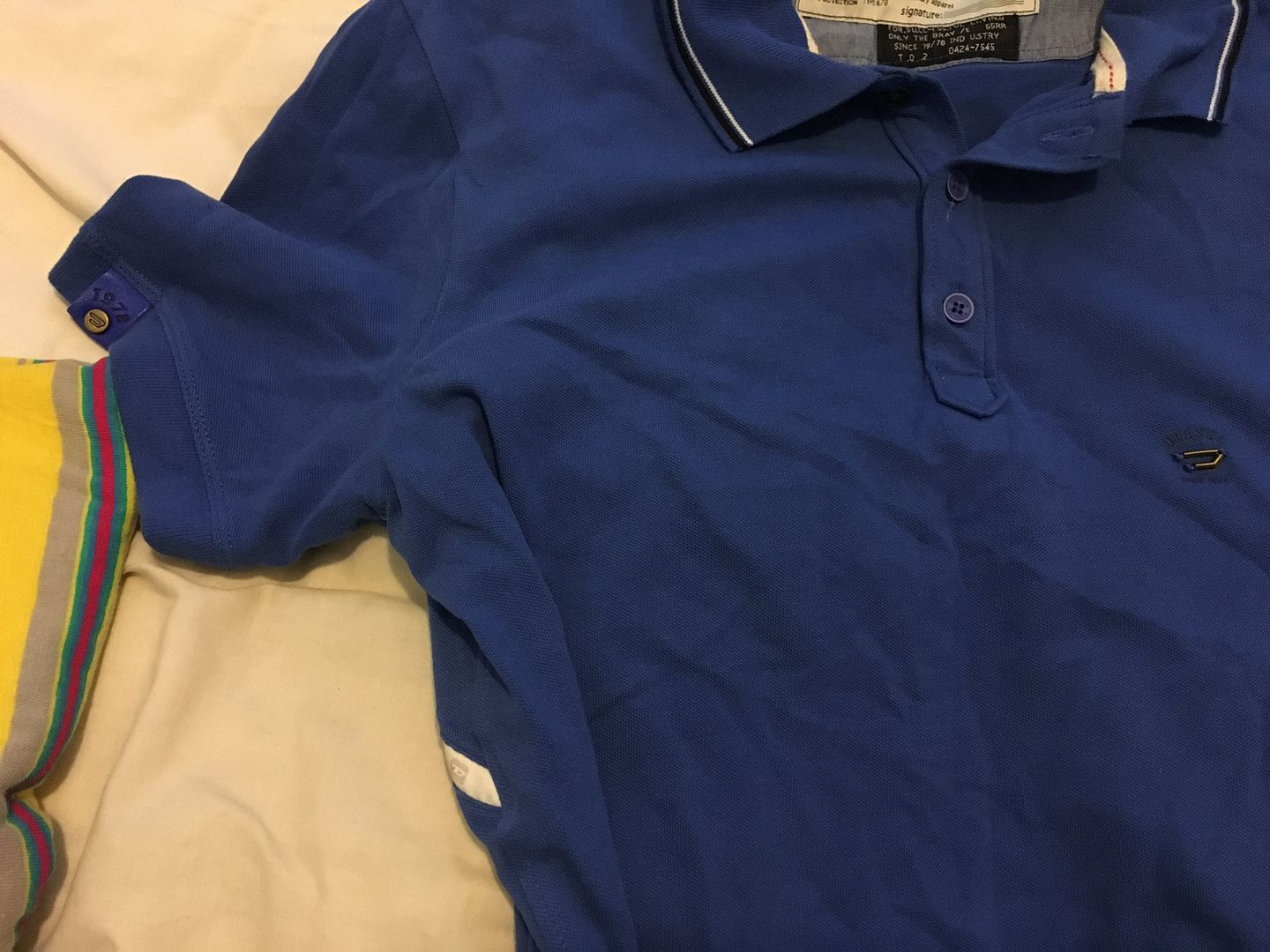 Mens Goodsouls Striped Polo Top T shirt Blue White Stripe Size S XL