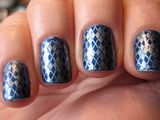 Jane Rhythm & Blue, China Glaze Adore, Konad plate M60