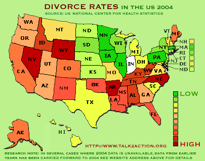 divorce rate spot in 2005