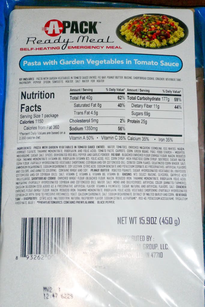 Costco APack ready meal review (civilian MRE, bob)