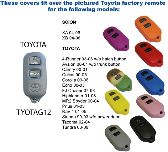 toyota key fob remote jacket cover #2