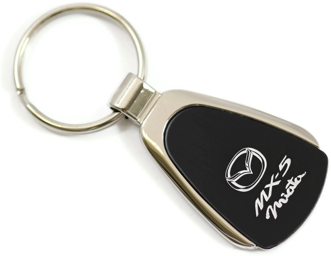 Mazda Miata MX5 Black Teardrop Authentic Logo Key Ring Fob