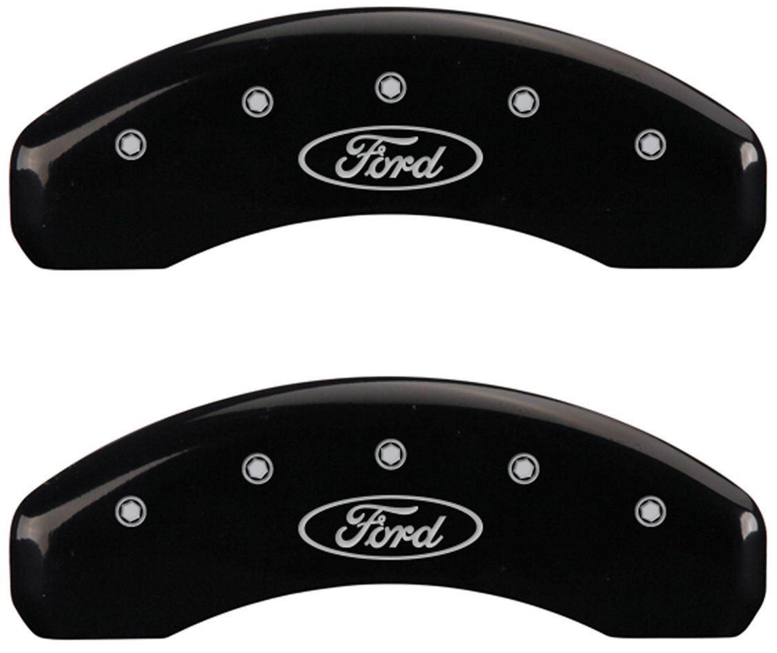 20092009 Ford F150 Brake MGP Caliper Dust Cover Front Rear logo Black Paint