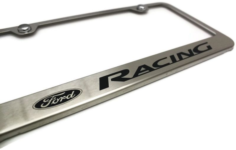 Ford Racing License Plate Frame Stainless Steel Laser Etched Metal Mustang Cobra | eBay