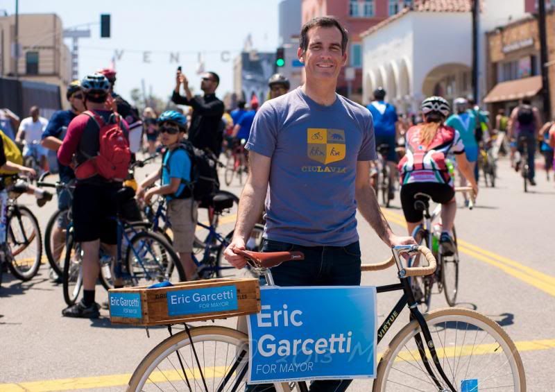 Mayoral Candidate Eric Garcetti at CicLAvia