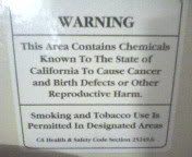 This Area Contains Chemicals Known To The State Of California To Cause Cancer And Birth Defects Or Other Reproductive Harm
