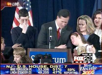 Santorum concedes, his kids cry, give the finger