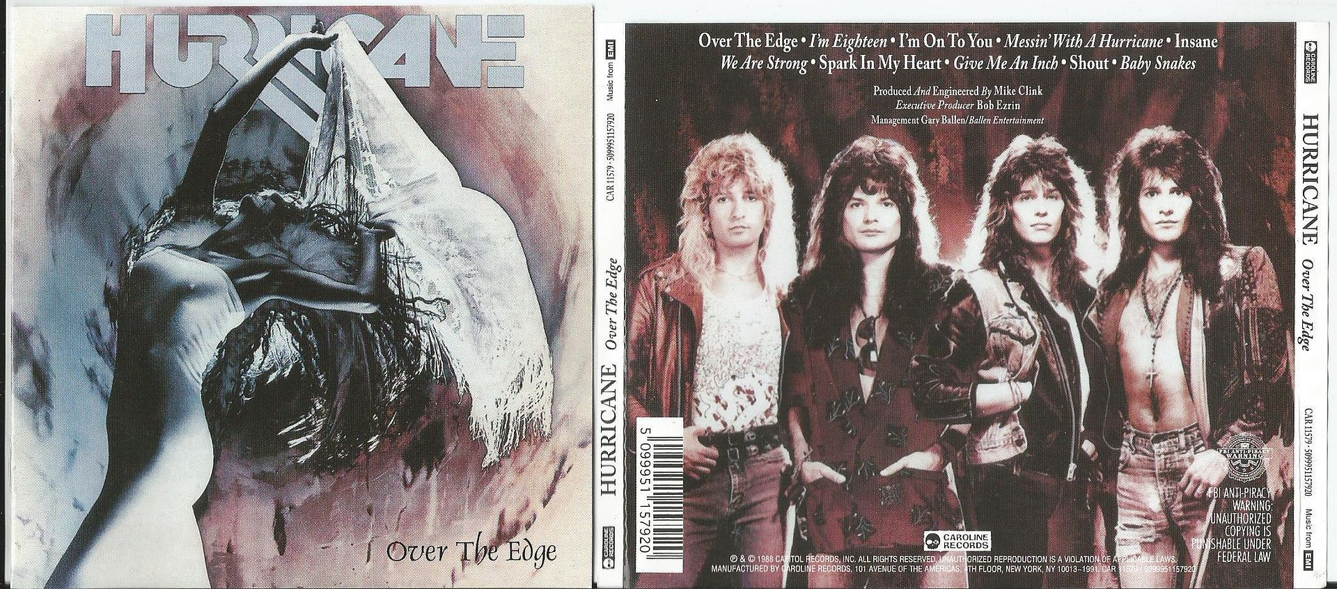 HURRICANE - Over The Edge (8page Booklet With Lyrics)