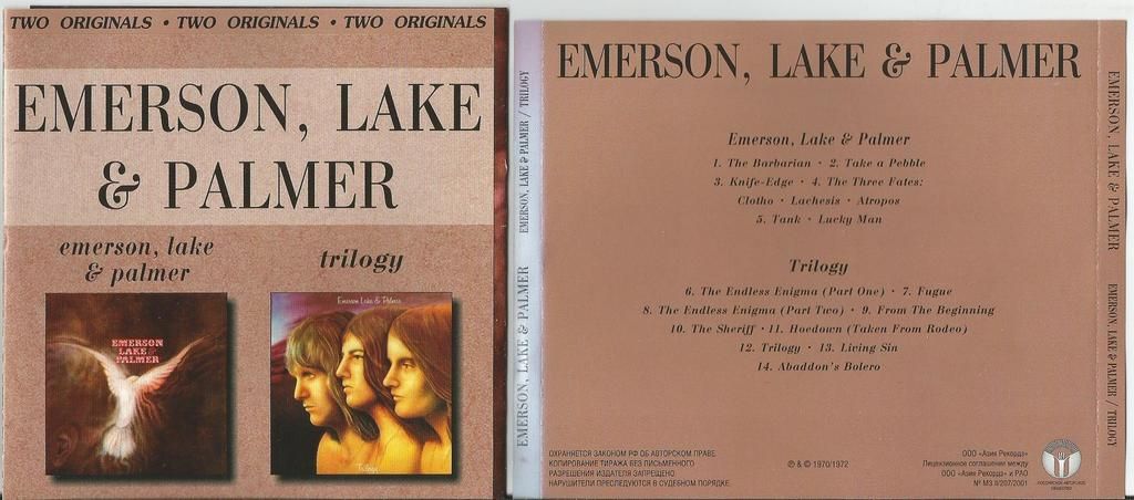 EMERSON, LAKE & PALMER - Emerson, Lake & Palmer/ Trilogy (2lp's In 1cd)
