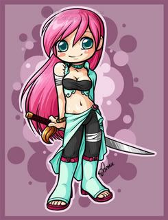 pinkhairtealclothes.jpg Pink Hair, Teal Clothes. I love this Chibi girl!!! *huggles* image by bluevampire