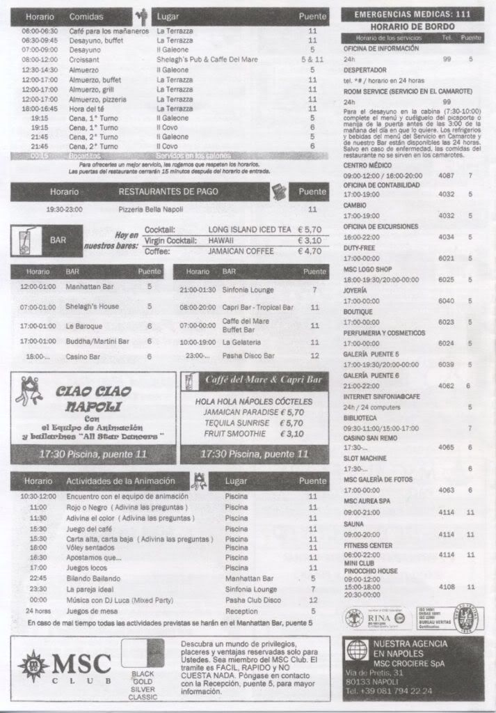 MSC SINFONIA (HISTORICO) - Foro Cruceros por el Mediterráneo