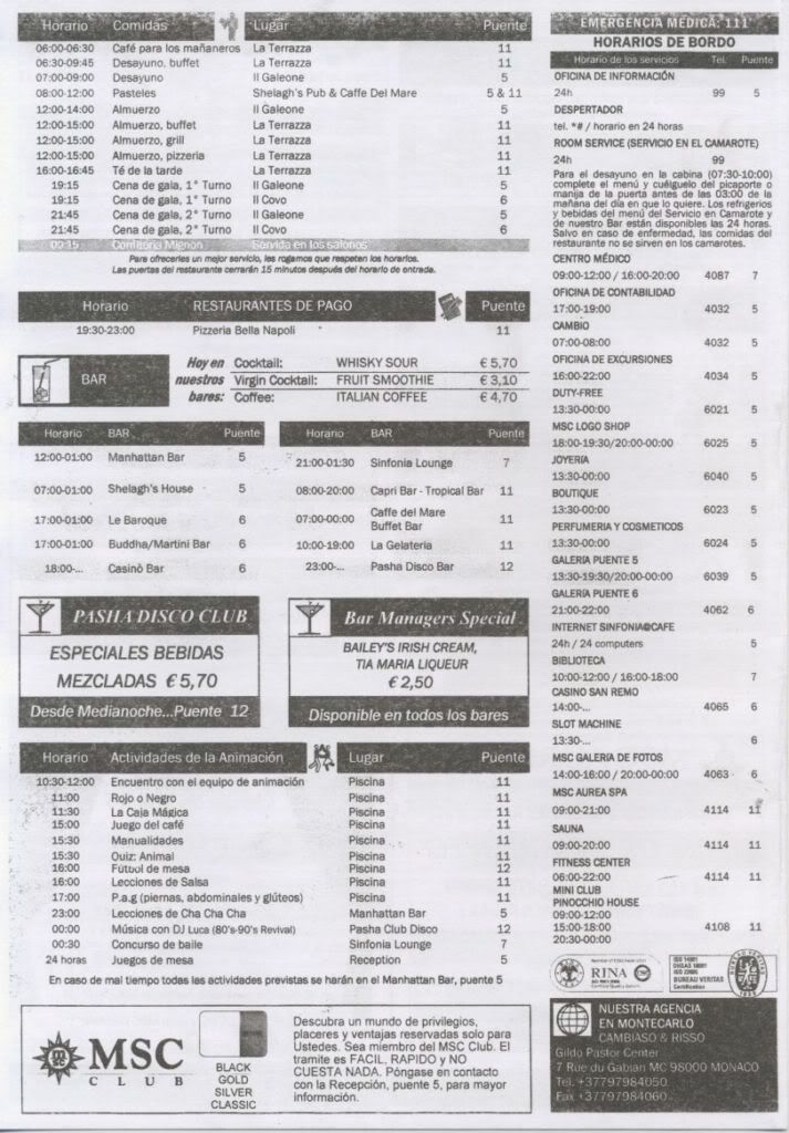 MSC SINFONIA (HISTORICO) - Foro Cruceros por el Mediterráneo