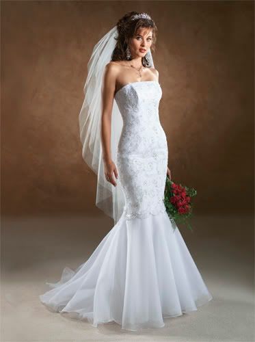 wedding dress, strapless design P4168
