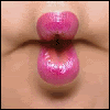 Lips puckered up