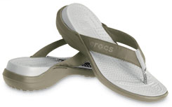 Crocs Capri Sandals in Khaki/Pearl