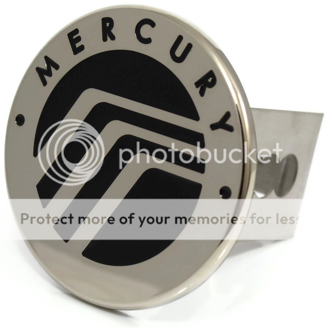Black Mercury Logo Hitch Cover 2" Hitch Receivers Cover Plug Stainless Steel