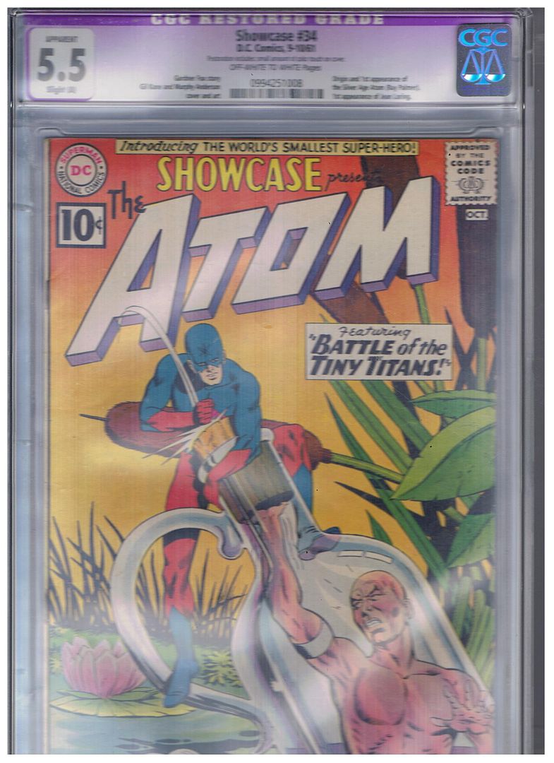 DC Comics Showcase #34 CGC Apparent 5.5 Fine  1961 1st SA Atom  